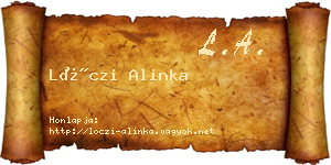 Lóczi Alinka névjegykártya